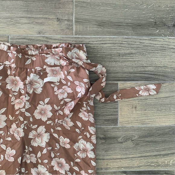 NWT B.O.G. Collective  Wide Leg Floral Pink & Brown Pants Oversized Small - Picture 6 of 11